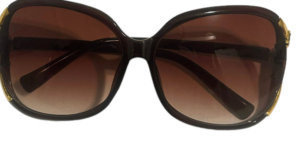 Round Gold Trimmed Sunglasses