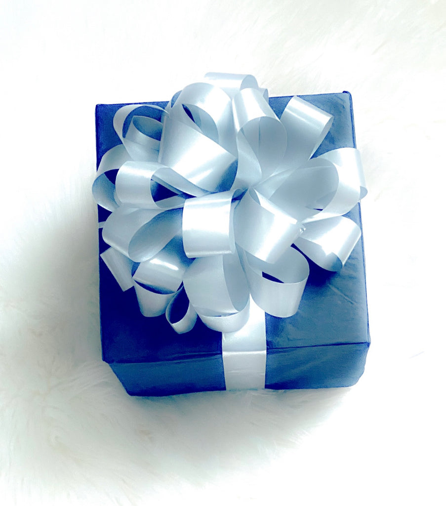 Custom Brand Logo Print Premade Creative Easy Wrapping Blue Gift