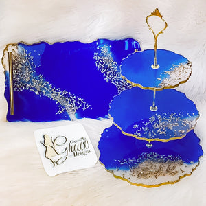 Royal Blue| Gold Tray